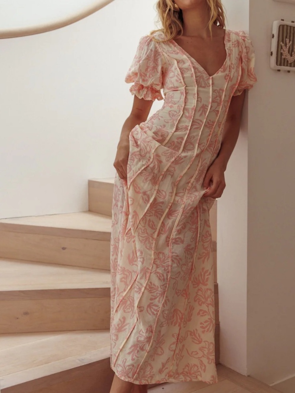 Selfie Leslie Sitting Pretty Pintuck Pleat Puff Sleeve Dress